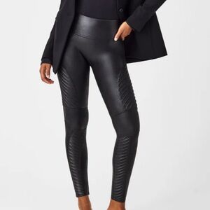 Spanx faux leather moto leggings XL black 20136r